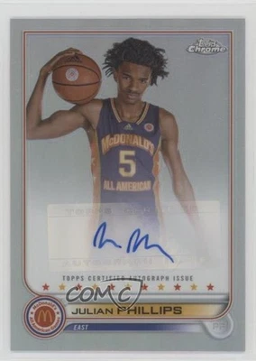 2022 Topps Chrome McDonald's All American Julian Phillips #CA-JP Auto - Image 1 of 2
