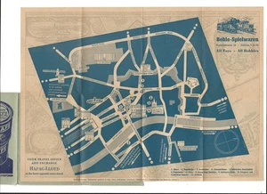 Folleto y mapa del Hotel Frankfurter Hof 1955 - Frankfurt, Alemania - Nescafé y Avis - Imagen 1 de 6
