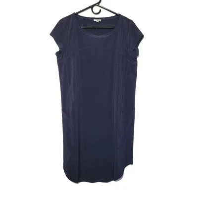 T by Talbots Women's Navy Blue Short Sleeve Dress Lightweight Size S Pockets - Image 1 of 4