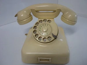 Antikes Original Post Wählscheibentelefon, Modell W48 oT aus Bakelit, elfenbein - Photo 1/7