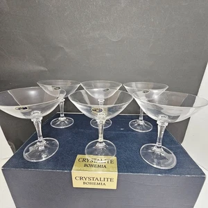 Juego de 6 copas de champán estilo Branta Crystal Bohemia República Checa. 180 ML - Imagen 1 de 15