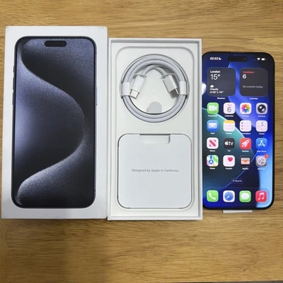 Boxed Apple iPhone 15 Pro Max - 512GB - Blue Titanium -  87% Battery Health   - Image 1 of 4