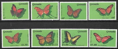GRENADA 1989. Sc #1756-1763; SG #2042-2049. Butterflies (Agency Issue). MNH - Image 1 of 2