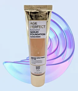 L’Oreal Age Perfect Radiant Serum Foundation - SPF 50 - Warm Beige 55 - NEW - Picture 1 of 3