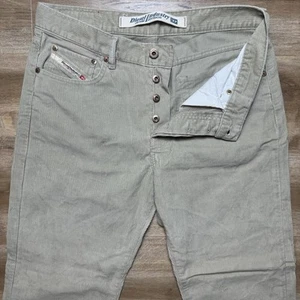 Diesel Corduroy Jeans Men 32x34 Beige Kulter Straight Trousers MA100 Inseam Alt - Picture 1 of 9
