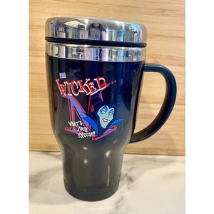 RARE DISNEY MALEFICENT I'M WICKED WHAT'S YOUR EXCUSE? TRAVEL TUMBLER COFFEE MUG - Picture 1 of 9
