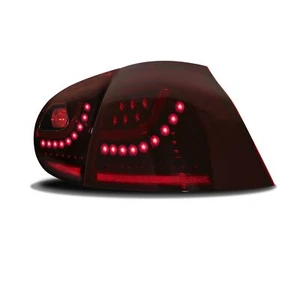 Do VW Golf 5 V MK5 Limuzyna Oryginalne tylne światła JOM LED Ciemnoczerwone Smoke SET - Zdjęcie 1 z 3