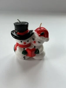 Mr and Mrs Snowman Christmas Caroling Candle Holiday Double Wick Candle New - Picture 1 of 3