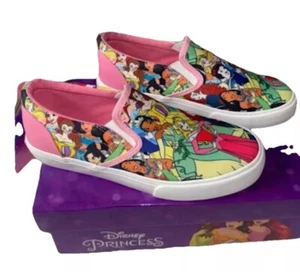 Disney Princess Shoes Big Girls Sneakers Pink Princess Print Slip-On Shoes - Picture 1 of 9