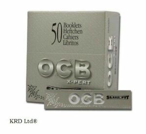 OCB Silver X-Pert Slim Fit King Size Smoking Premium Quality Rolling Papers P&P