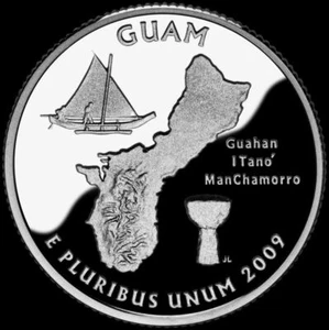 2009 S Guam 90% SILVER Deep Cameo "PROOF" Territory Quarter US Mint - Picture 1 of 3