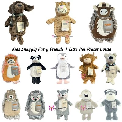COUNTRY CLUB Wärmflasche mit Bezug 1L süßes Fell weiches Plüschtier Neuheit Flasche