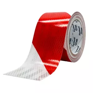 Red & White Self-Adhesive Prismatic Flashback® Reflective Tape Warning Tape - Picture 1 of 6