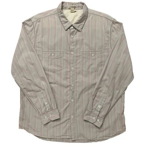 Carbon 2 Cobalt Shirt Mens Size L Long Sleeve Button Pockets Gray Pink Striped - Picture 1 of 5