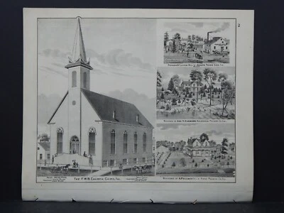 Mapa, IL, The FWB Church, Cairo/Lago Zurich y Res of J Robertson L26 #83 Foto 1 de 2