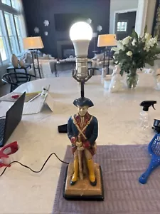 Vintage Quartite Creative Corp 1960s Revolutionary War Soldier Lamp No Shade - Picture 1 of 8