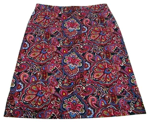 Talbots A-Line Skirt Paisley Floral Stretch Comfort Waistband Womens S Small - Picture 1 of 6