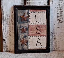 Primitive stitchery*****U.S.A.****   Americana stitchery, flag Handmade