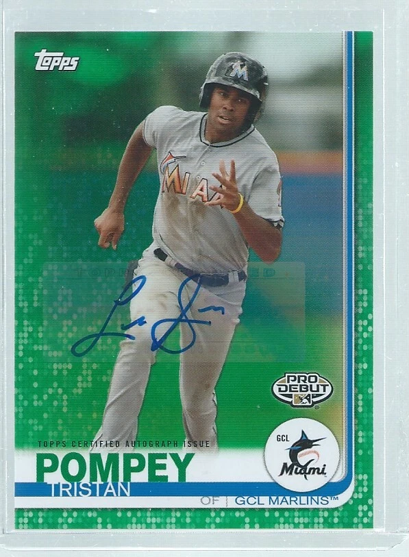 TRISTAN POMPEY 2019 TOPPS PRO DEBUT AUTO PROSPECT GREEN #D 52/99 - Image 1 of 1