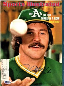Jim Catfish Hunter Signed Autographed Sports Illustrated Magazine + Beckett COA - Picture 1 of 2