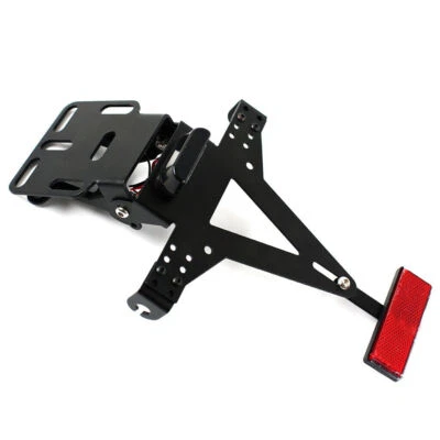 Universal Einstellbar Motorrad Kennzeichenhalter Lizenz mit LED Rücklicht - Bild 1 von 4