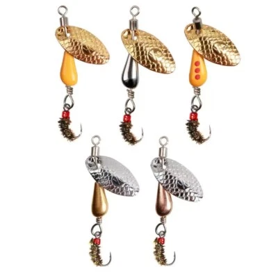 Lot 5pcs Fishing Lure Metal Spinner Bait Bass Tackle Crankbait Spoon Trout Bass - Bild 1 von 4