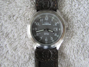Timex Men's 40mm T40091 Expedition Watch Brown Strap - Indiglo -Date - Picture 1 of 17