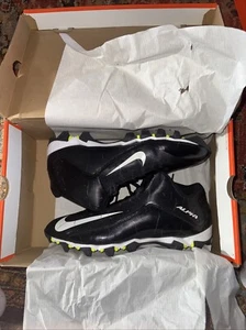 New Nike Men's Alpha Shark 2 3/4 Football Cleats 719952-002 Black/White Size 14 - Picture 1 of 5
