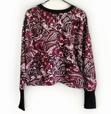 Joie Mujeres Floral Paisley Sudadera Suéter Talla Grande Joya Púrpura Parisino Boho Foto 1 de 4