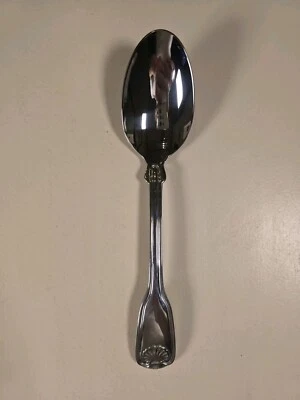 Reed & Barton Colonial Shell II Serving Spoon Stainless 8 3/4" Flatware - Image 1 of 3