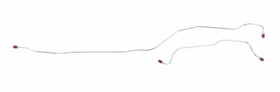 Líneas de freno de eje trasero Mustang V8 doble escape inoxidable 1964 1965 1966 ZRA6403SS Foto 1 de 1