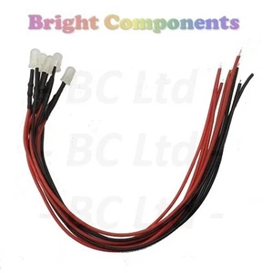 10 x Pre-Wired Warm White LED 5mm Diffused : 9V ~ 12V : UK Seller - Bild 1 von 1