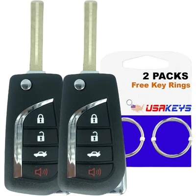 2x for Toyota Camry 2018-2021 Flip H Chip Keyless Remote Key Fob HYQ12BFB - Image 1 of 4