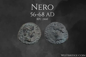 Roman Empire Coin of Nero AE21 – Magnesia ad Sipylum – 54–68 AD – RPC 2460 - Picture 1 of 6
