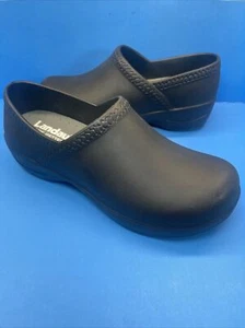 Zapato zueco de enfermería Landau unisex negro talla EU 40 antideslizante W 9 M 7 funciona pequeño - Imagen 1 de 7