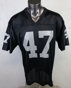 Vintage Raiders Tyrone Wheatley 47 Jersey Black Silver Nike 90s Size L - Picture 1 of 10