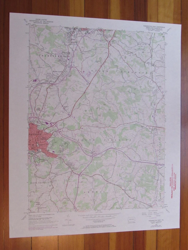 Mapa Topográfico USGS Washington East Pennsylvania 1970 Original Vintage Foto 1 de 1