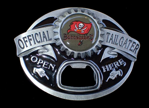 TAMPA BAY BUCCANEEERS TAILGATER BELT BUCKLE WITH BOTTLE OPENER SISKIYOU PEWTER Cover