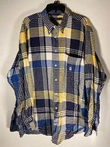 Camisa informal de manga larga azul amarillo a cuadros XL Nautica CLASSIC FIT para hombre - Imagen 1 de 6