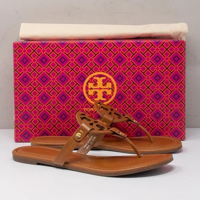 Sandalias de Tanga Tory Burch Miller Vintage Vachetta Cuero, Talla 8.5 Foto 1 de 4
