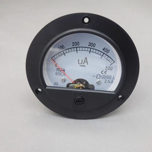 DC 0-500uA Amperometro Analogico Rotondo Pannello AMP Misuratore di Corrente Dia. Collegamento diretto 90mm - Foto 1 di 8