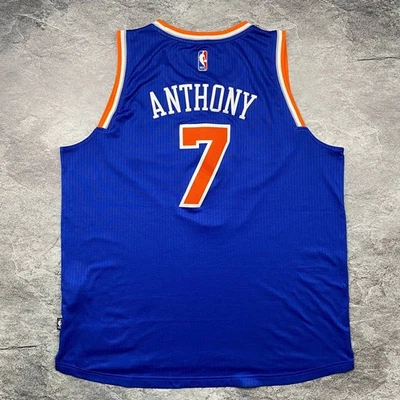 ANTHONY #7 NEW YORK JERSEY BASKETBALL NBA SHIRT ADIDAS 2XL SZ COLOR BLUE&ORANGE - Image 1 of 4