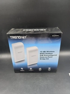 TRENDnet 10dBi Wireless N300 Outdoor PoE Pre-configured Point-to-Point Bridge - Image 1 of 4