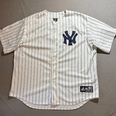Majestuosa camiseta de béisbol New York Yankees blanca a rayas #13 Rodríguez para hombre XXL Foto 1 de 4