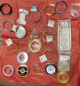 LOTE de kit de hilo de alambre artístico para hacer joyas/artesanía nuevo y usado dorado plata azul - Imagen 1 de 10