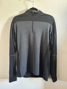 Kuhl Revel 1/4 Zip Fleece Sweater Black Gray Size Large Excellent Condition - Picture 1 of 5