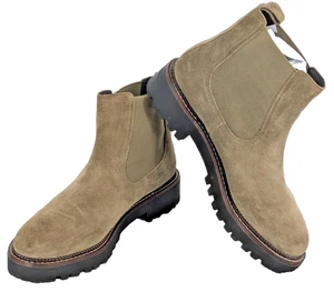 Womens Caslon Chelsea Boot Size 8.5M Olive Suede Leather Lug Sole - Picture 1 of 11