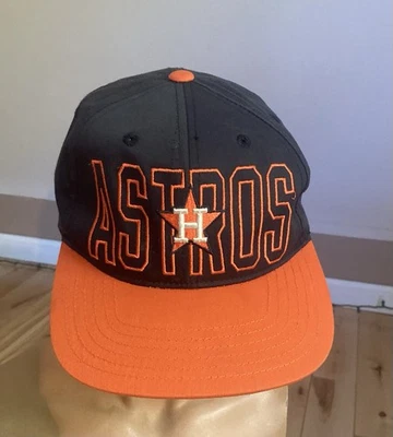 Vintage 90’s Houston Astros American Needle Spellout Dark Blue Dome SnapBack Hat - Image 1 of 4