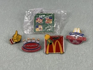 Vintage McDonald’s Lapel Pins Deluxe Thumbs Up 1 Year Service Monopoly Dr Pepper - Picture 1 of 4
