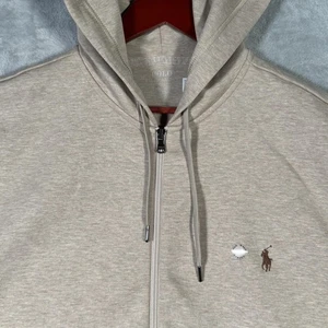 Polo Ralph Lauren Hoodie Mens Large Tall LT Beige Double-Knit Full Zip Big Tall - Picture 1 of 10